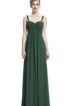 Robe demoiselle d'honneur ruché a-ligne longueur au ras du sol avec chiffon fermeutre eclair