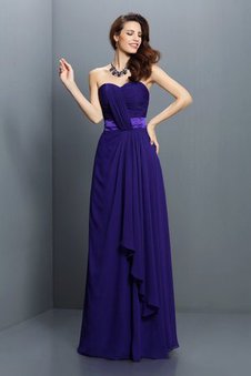 Robe demoiselle d'honneur plissage avec chiffon de princesse de col en cœur a-ligne