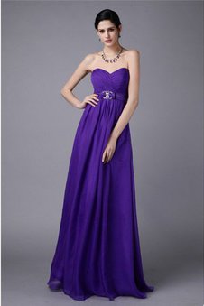 Robe demoiselle d'honneur longue plissage avec chiffon manche nulle avec fronce