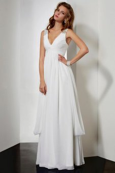 Robe de bal naturel de princesse avec zip v encolure manche nulle