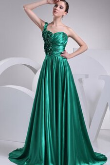 Robe de soirée plissage a-ligne de lotus manche nulle