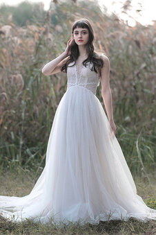 Robe de mariée en tulle de traîne courte charmant de princesse formelle