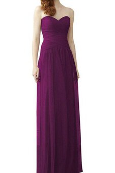 Robe demoiselle d'honneur ruché jusqu'au sol en chiffon collant col en forme de cœur