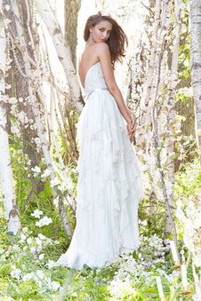 Robe de mariée en dentelle ceinture de lotus avec chiffon de fourreau