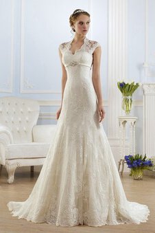 Robe de mariée luxueux vintage avec manche épeules enveloppants ligne a trou serre