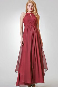 Robe de soirée longue en chiffon manche nulle de dos nu de tour de ceinture en haute