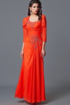 Robe de soirée distinguee officiel avec manche 3/4 avec perle appliques