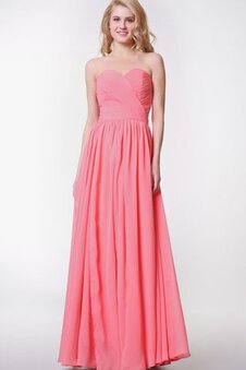 Robe demoiselle d'honneur plissé romantique longue en chiffon fermeutre eclair