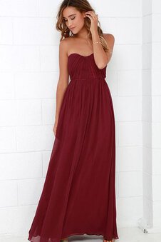 Robe demoiselle d'honneur mode longue ruché de bustier avec chiffon