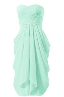 Robe demoiselle d'honneur naturel ligne a avec chiffon col en forme de cœur ruché