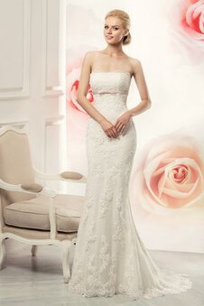 Robe de mariée naturel attirent en forme de bustier appliques