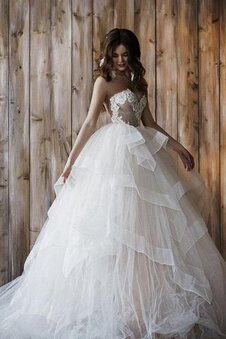 Robe de mariée simple romantique appliques lache avec zip