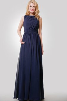 Robe demoiselle d'honneur facile en chiffon ligne a trou serre manche nulle