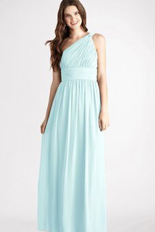 Robe demoiselle d'honneur chic d'épaule asymétrique ruché avec chiffon