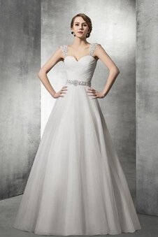 Robe de mariée modeste charmeuse avec manche courte avec perle de mode de bal