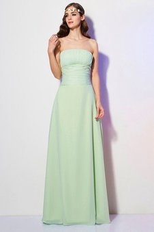 Robe demoiselle d'honneur longue jusqu'au sol avec chiffon au drapée a-ligne