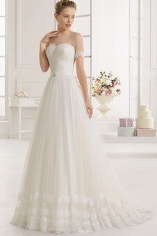 Robe de mariée spécial facile bucolique de traîne courte avec mousseline