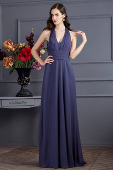 Robe de bal longue avec chiffon dénudé longueur au niveau de sol ligne a