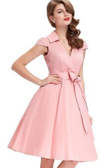 Robe demoiselle d'honneur plissage de longueur à genou en satin fermeutre eclair a-ligne