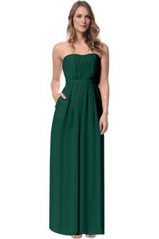 Robe demoiselle d'honneur longue avec chiffon sachet de bustier