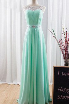 Robe demoiselle d'honneur avec perle en dentelle ligne a avec chiffon cordon