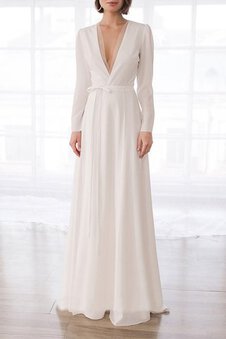 Robe de mariée unique en dentelle serieuse longue simple