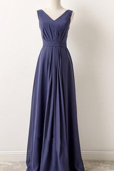 Robe demoiselle d'honneur facile luxueux fermeutre eclair v encolure avec chiffon