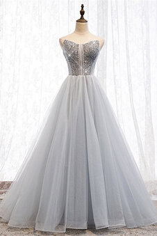 Robe de bal de princesse fantastique avec perle avec sans manches a-ligne