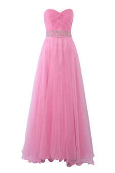 Robe de bal romantique avec sans manches a-ligne en tulle