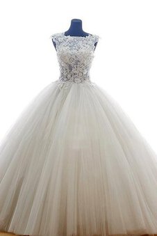 Robe de mariée cordon manche nulle de traîne mi-longue ligne a fermeutre eclair