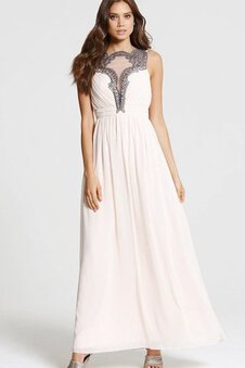 Robe demoiselle d'honneur sage longue distinguee a-ligne en chiffon