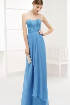 Robe de bal simple longueur au ras du sol avec chiffon de bustier au drapée