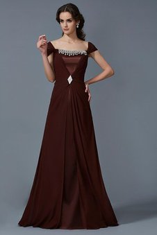 Robe de soirée longue naturel en chiffon de princesse de bustier