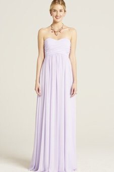 Robe demoiselle d'honneur plissage longue ruché col en forme de cœur