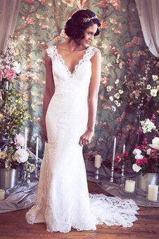 Robe de mariée plissage derniere tendance luxueux avec manche courte de sirène