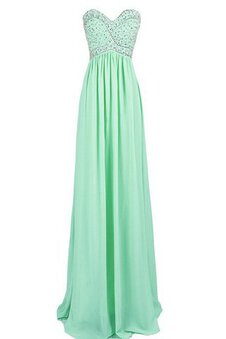 Robe demoiselle d'honneur plissage jusqu'au sol fermeutre eclair a-ligne avec chiffon