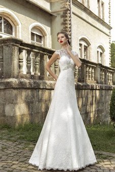 Robe de mariée naturel dos nu decoration en fleur longueur au ras du sol avec cristal