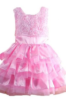 Robe cortège fille bref encolure ronde fermeutre eclair ligne a textile en tulle