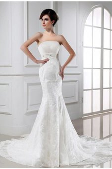 Robe de mariée textile en tulle manche nulle de sirène de bustier avec perle