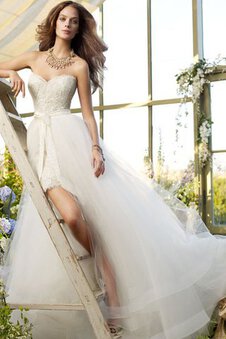 Robe de mariée delicat ligne a ceinture en étoffe jusqu'au sol col en forme de cœur