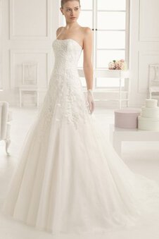 Robe de mariée mode fermeutre eclair sans ceinture jusqu'au sol ligne a