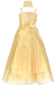 Robe cortège fille longue pailleté avec sans manches bandouliere spaghetti