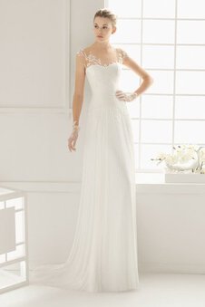 Robe de mariée simple col en forme de cœur de traîne courte salle interne au bord de la mer