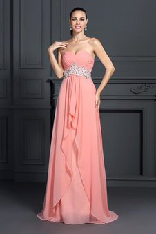 Robe de bal en chiffon de lotus de princesse de tour de ceinture en haute a-ligne