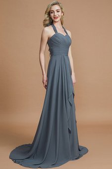 Robe demoiselle d'honneur ligne a de princesse manche nulle avec chiffon de dos nu