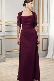 Robe de bal simple avec manche 1/2 longueru au niveau de sol avec chiffon ruché