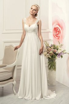 Robe de mariée plissage avec sans manches bandouliere spaghetti appliques gaine