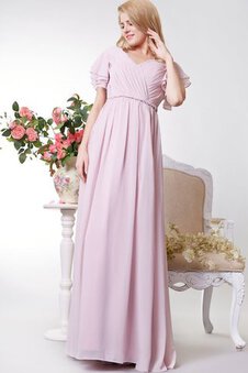 Robe demoiselle d'honneur simple manche nulle ligne a ruché fermeutre eclair