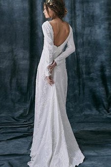 Robe de mariée classique simple fermeutre eclair au niveau de cou longueru au niveau de sol