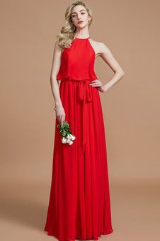 Robe demoiselle d'honneur avec ruban avec chiffon dénudé ceinture ligne a